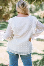 Load image into Gallery viewer, White White White Plus Size Ruffled Swiss Dot Blouse
