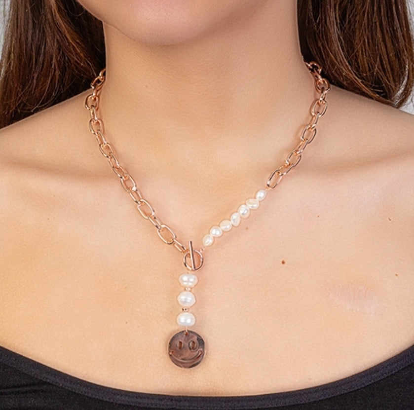 New Smiley Face Pearl Necklace TOO SASSY THE SASSY STORE
