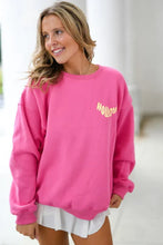Load image into Gallery viewer, Strawberry Pink HOWDY Back Western Graphic Pullover Sweatshirt
