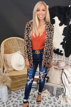 Load image into Gallery viewer, Leopard Open Front Long Sleeve Top
