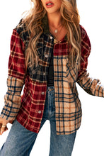 Load image into Gallery viewer, Online Red Mixed Plaid Patchwork Retro Shacket

