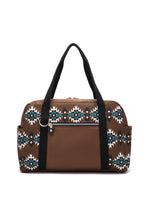 Load image into Gallery viewer, Online Coffee Western Aztec Print PU Leather Large Travel Duffel Bag
