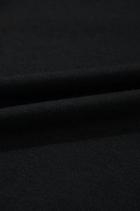 Online Black Contrast Stitches Detail Puffy Half Sleeve Blouse