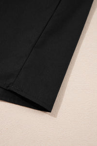 Online Black Contrast Ricrac Trim Short Sleeve V Neck Loose Mini Dress