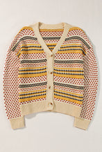 Load image into Gallery viewer, Online Khaki Buttoned V Neck Cropped Cardigan
