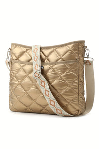 Online Gold Quilted Large Capacity Shoulder Bag