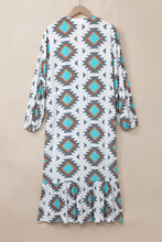 Load image into Gallery viewer, Online White Western Aztec Print Duster Open Front Top
