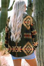 Load image into Gallery viewer, Online Green Aztec Print Flap Pockets Long Sleeve Shacket
