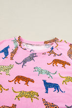 Load image into Gallery viewer, Online Pink Flower Print Short Sleeve High Waist Two Piece Shorts Set
