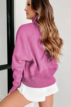 Load image into Gallery viewer, Bonbon Fleece Lined Zip Up Stand Collar Thumbhole Sleeve Sweatshirt
