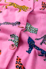 Load image into Gallery viewer, Online Pink Cheetah Print Short Sleeve Shirt and Pants Lounge Set
