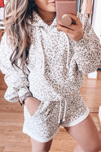 Load image into Gallery viewer, White Classic Leopard Hoodie and Shorts Set
