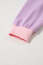 Load image into Gallery viewer, Online Pink Colorblock Long Sleeve Buttons Henley Top
