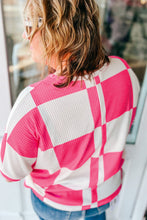 Load image into Gallery viewer, Online White Textured Checkerboard Round Neck Plus Size T Shirt
