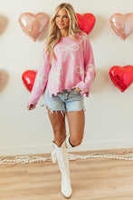 Load image into Gallery viewer, Online Pearl Beaded Bowknot Pattern Distressed Split Hem Sweater
