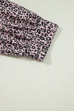 Load image into Gallery viewer, Online Black Leopard Print Colorblock V Neck Long Sleeve Plus Size Top

