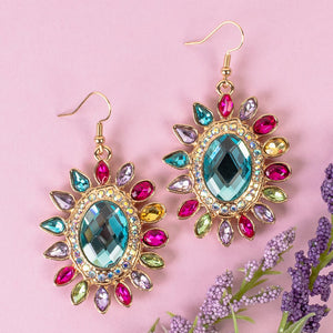 1327 - Crystal Flower Earrings - Multi