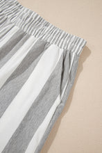 Load image into Gallery viewer, Online Gray Stripe Mixed Print Short Sleeve Top and Pocketed Shorts Set
