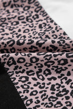 Load image into Gallery viewer, Online Black Leopard Print Colorblock V Neck Long Sleeve Plus Size Top
