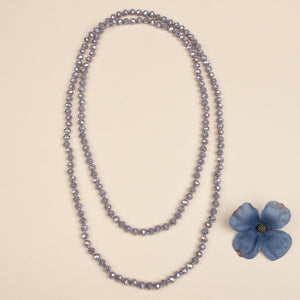 Crystal Beaded Necklace-Grey