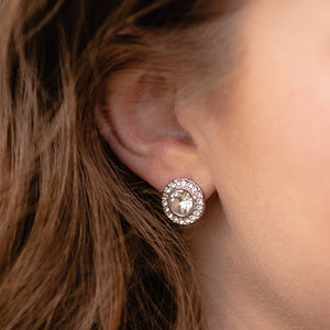 Glass Crystal Stud Earrings -clear