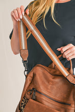 Load image into Gallery viewer, Online Coffee Leopard Patchwork PU Leather Functional Backpack
