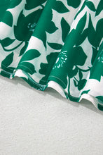 Load image into Gallery viewer, Online Green Floral Printed Ruffled Short Sleeve Round Neck Loose Blouse
