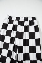 Load image into Gallery viewer, Online Black Checkerboard Elastic Waist Pocketed Joggers
