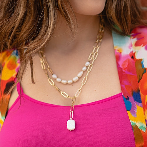 Layered Mother of Pearl Necklace
