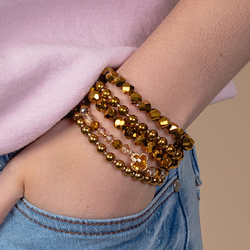 Stacked Bracelets- Gold
