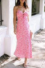 Load image into Gallery viewer, Size XL Pink Flower Print Front Cut out Maxi
