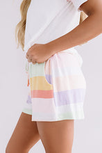 Load image into Gallery viewer, Online White Rainbow Striped T Shirt and Shorts Set
