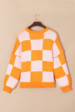 Load image into Gallery viewer, Online Rose Checkered Bishop Sleeve Sweater
