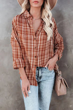 Load image into Gallery viewer, Relaxed Fit Plaid Button Shirt
