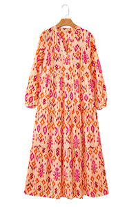 Online Black Western Abstract Geometric Printed Maxi Dress
