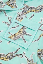 Load image into Gallery viewer, Online Green Leopard Satin Ruffle Pajama Short Set
