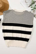 Load image into Gallery viewer, Online Black white Striped O Neck Sweater Vest
