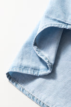 Load image into Gallery viewer, Online Light Blue Denim Collared Sleeveless Shirt
