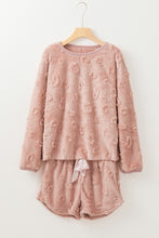 Load image into Gallery viewer, Online Lavendula Textured Leopard Fleece Loose Two Piece Lounge Set
