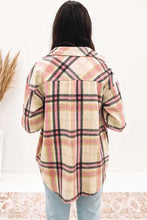 Load image into Gallery viewer, Pink Plaid Button Front Chest Pocket Shacket
