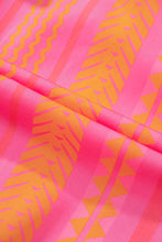 Load image into Gallery viewer, Online Vitality Orange Plus Size Geometric Printed Bell Sleeve Babydoll Blouse
