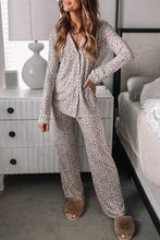 Load image into Gallery viewer, White Leopard Print Long Sleeve and Pants Pajamas Set
