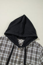 Load image into Gallery viewer, Online Green Checkered Print Loose Fit Buttoned Hooded Shacket
