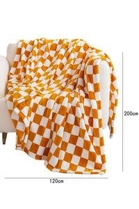 Online Chestnut Checkerboard Printed Soft Throw Blanket 120*200cm