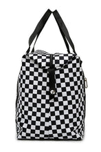 Load image into Gallery viewer, Online Black Checkered Print Large Capacity Tote Bag
