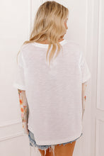 Load image into Gallery viewer, White Faux Two Piece Floral Long Sleeve Patchwork Tee
