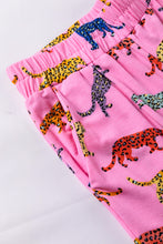 Load image into Gallery viewer, Online Pink Cheetah Print Short Sleeve Shirt and Pants Lounge Set
