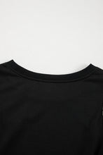 Load image into Gallery viewer, Online Black Contrast Stitches Detail Puffy Half Sleeve Blouse
