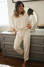 Load image into Gallery viewer, White Cheetah Print Two Piece Loose Fit Cozy Loungewear
