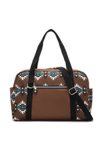 Load image into Gallery viewer, Online Coffee Western Aztec Print PU Leather Large Travel Duffel Bag
